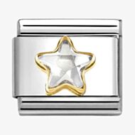 Nomination CLASSIC Gold Cubic Zirconia Star Charm 030614/010