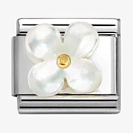 Nomination CLASSIC Sterling Silver Mother Of Pearl White Flower Charm 030521/02