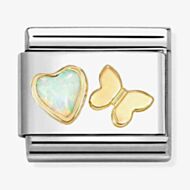 Nomination Classic White Opal Heart Gold Butterfly Charm 030523/11