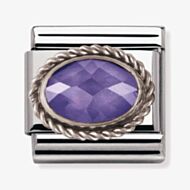 Nomination CLASSIC Silvershine Ornate Settings Oval Violet Charm 330604/001