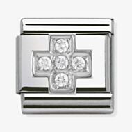 Nomination CLASSIC Silvershine White Cubic Zirconia Cross Charm 330304/03