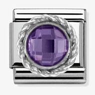 Nomination CLASSIC Silvershine Round Purple Cubic Zirconia Charm 330601/001