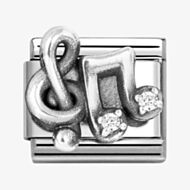 Nomination Stainless Steel & Silver Cubic Zirconia Music Note Charm 330323/12