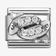 Nomination Silvershine Sterling Silver Cubic Zirconia Pisces Charm 330326/12