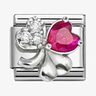 Nomination Classic Symbols Red Sparkling Clover Charm 330322/11