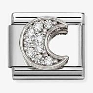 Nomination Composable Classic Cubic Zirconia Moon Charm 330322/30