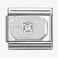 Nomination CLASSIC Symbols Octagon White Cubic Zirconia Charm 330311/17