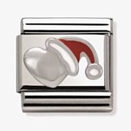 Nomination CLASSIC Silvershine Christmas Heart and Santa Hat Charm 330204/05K