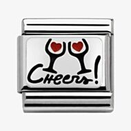 Nomination CLASSIC Silvershine Plates Cheers Glasses Charm 330208/07