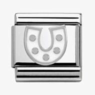 Nomination CLASSIC Silvershine Symbols White Horseshoe Charm 330202/07
