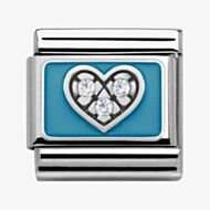 Nomination CLASSIC Silvershine My Family Blue Heart Charm 330306/07