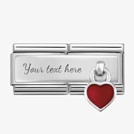 Nomination CLASSIC Silvershine Double Red Heart Charm 330780/03