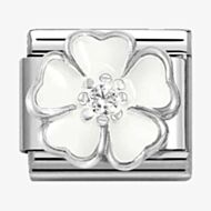 Nomination CLASSIC Silvershine White Flower Charm 330321/15