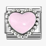 Nomination Stainless Steel & Silver Pink Dotted Heart Charm 330204/33