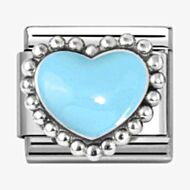 Nomination Stainless Steel & Silver Blue Dotted Heart Charm 330204/34