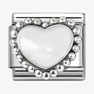 Nomination Stainless Steel & Silver White Dotted Heart Charm 330204/36