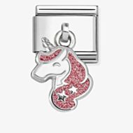 Nomination Classic Pink Glitter Unicorn Drop Charm 331805/20
