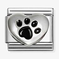 Nomination Composable Classic Heart with Black Paw Charm 330204/51