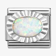 Nomination CLASSIC Composable Oval White Opal Fluted Bezel Charm 330507/07