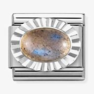 Nomination CLASSIC Composable Oval Labradorite Fluted Bezel Charm 330507/40