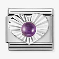 Nomination CLASSIC Composable Amethyst Heart Fluted Bezel Charm 330508/35