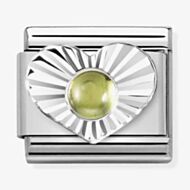 Nomination CLASSIC Composable Peridot Heart Fluted Bezel Charm 330508/36