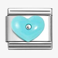 Nomination CLASSIC Silvershine Blue Heart Charm 330509/16