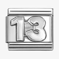 Nomination CLASSIC Silvershine Silver Number 13 Charm 330101/75