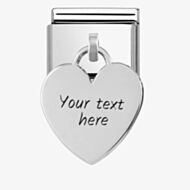 Nomination CLASSIC Silvershine Plates Plain Heart Dropper Charm 331801/02