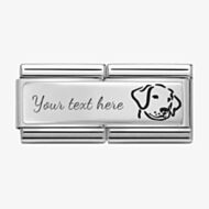 Nomination CLASSIC Silvershine Stainless Steel Engraved Dog Double Charm 330710/16