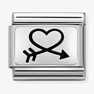 Nomination CLASSIC Silvershine Closed Heart and Arrow Charm 330109/40