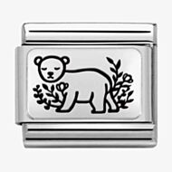 Nomination CLASSIC Composable Plates Bear with Flowers Charm 330111/18