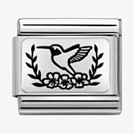 Nomination CLASSIC Composable Plates Hummingbird with Flowers Charm 330111/19