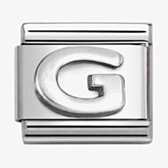 Nomination CLASSIC Composable Oxidised Silver Letter G Charm 330113/07