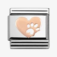 Nomination CLASSIC Rose Gold Heart Pawprint Charm 430104/12