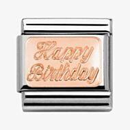 Nomination CLASSIC Rose Gold Plates Happy Birthday Charm 430101/29