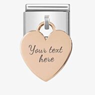 Nomination CLASSIC Rose Gold Plates Heart Dropper Charm 431801/02