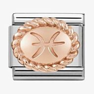 Nomination CLASSIC Rose Gold Oval Zodiac Pisces Charm 430109/12
