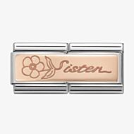 Nomination CLASSIC Rose Gold Double Sister With Flower Charm 430710/15