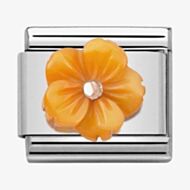 Nomination CLASSIC Rose Gold Symbols Orange Mother of Pearl Flower Charm 430510/05