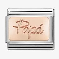Nomination Classic Engraved Rose-Gold 'Papa' Charm 430108/08