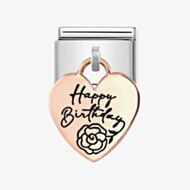 Nomination CLASSIC Composable Rose Gold Happy Birthday Heart Pendant Charm 431803/06