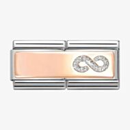 Nomination CLASSIC Rose Gold Glitter Infinity Engravable Double Link Charm 430721/01