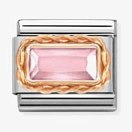 Nomination CLASSIC Composable Pink Cubic Zirconia Rose Gold Rope Charm 430604/003