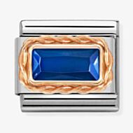 Nomination CLASSIC Composable Navy Cubic Zirconia Rose Gold Rope Charm 430604/007