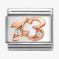 Nomination CLASSIC Rose Gold Cubic Zirconia Number 13 Charm 430315/13