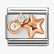 Nomination CLASSIC Rose Gold Cubic Zirconia Raised Star Charm 430305/50