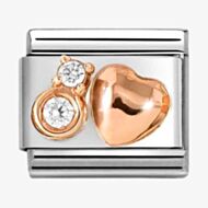 Nomination CLASSIC Rose Gold Cubic Zirconia Raised Heart Charm 430305/51