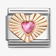 Nomination Classic Rose Gold Heart Pink Cubic Zirconia Charm 430610/003