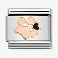 Nomination CLASSIC Composable Rose Gold Dog Paw Print with Heart Charm 430202/18*